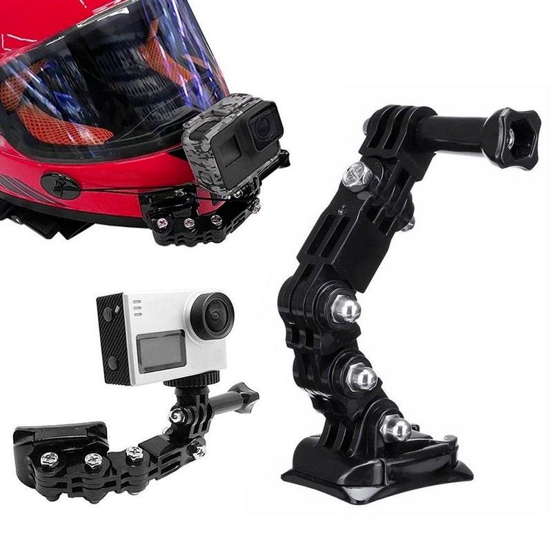 Aesthetic Motorfietshelmbevestiging Gebogen kleefarm voor accessoires voor actiecamera's zwart