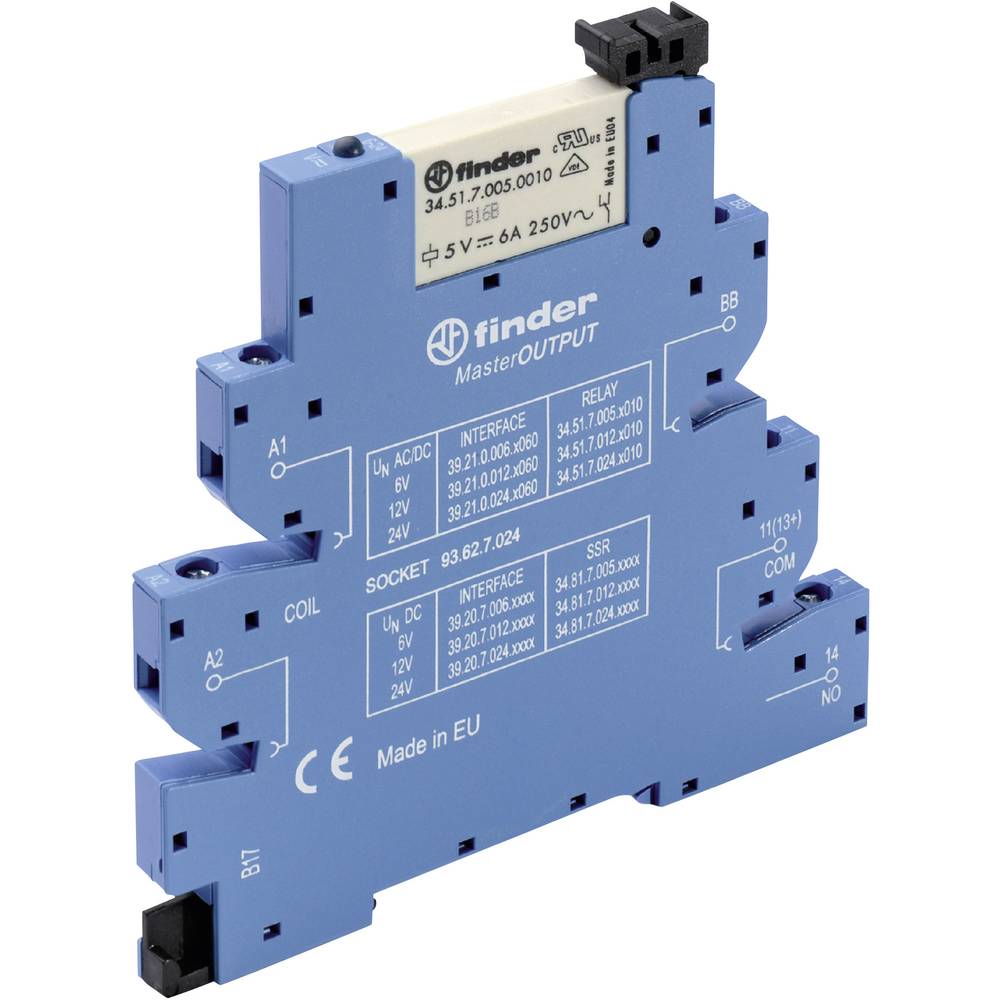 Finder 39.21.0.006.0060 Koppelrelais 6 V/DC, 6 V/AC 6 A 1x NO Tray 1 stuk(s)