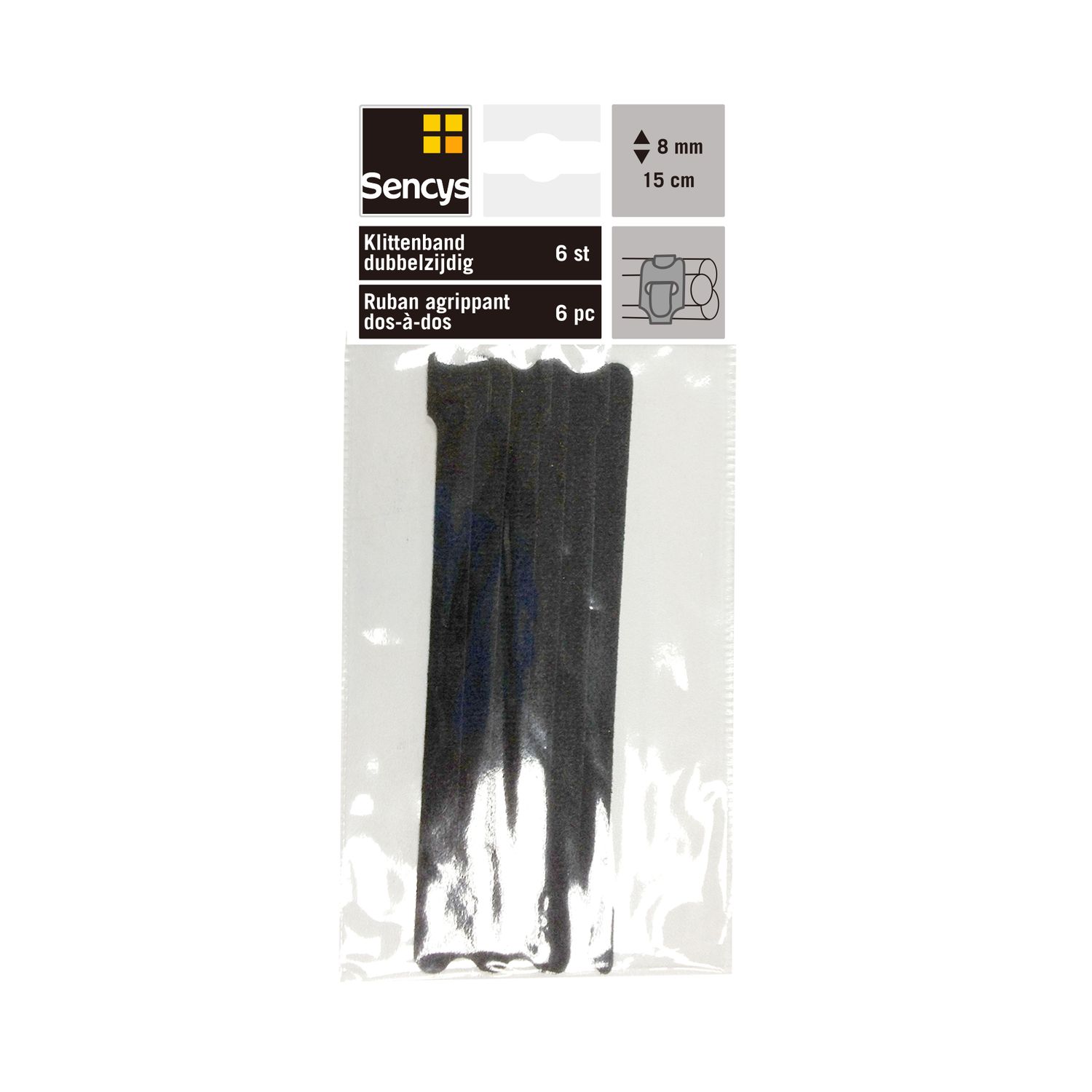 Sencys Zelfklevende Tape Zwart 15x0,8cm