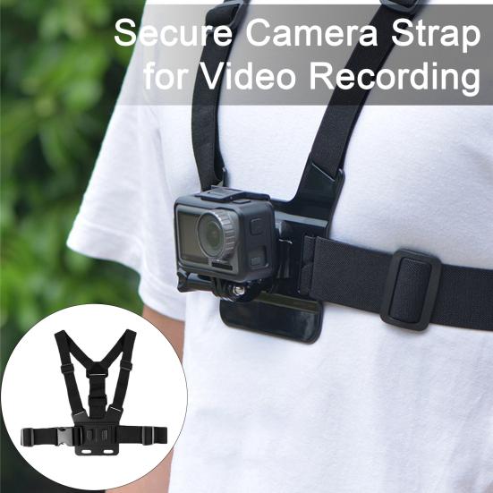 Yixiubaoo Borstgemonteerde harnasband Verstelbaar Veilig Stabiel Camerabevestiging Antislip cameraschouderband voor GoPro-serie/voor Insta360/voor Drift Frosting Surface