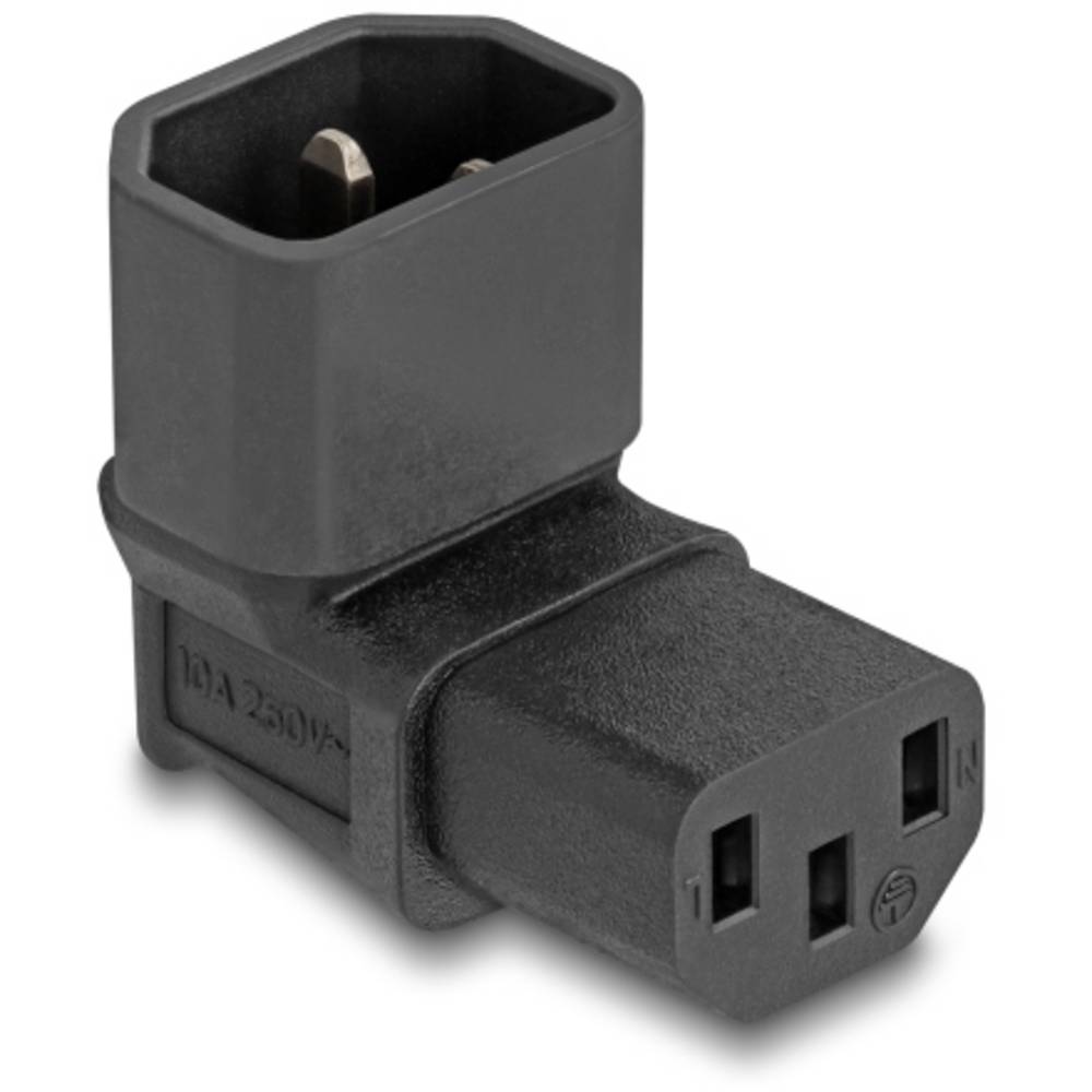 Delock 80472 Stekkeradapter [Apparaatstekker, male C14 - Apparaatstekker, female C13 10A] Zwart 1 stuk(s) Bag