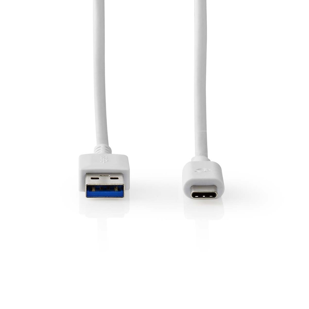 Nedis CCGW61600WT10 Usb-kabel Usb 3.2 Gen 1 Usb-a Male Usb-c™ Male 5 Gbps Vernikkeld 1.00 M Rond Pvc Wit Doos