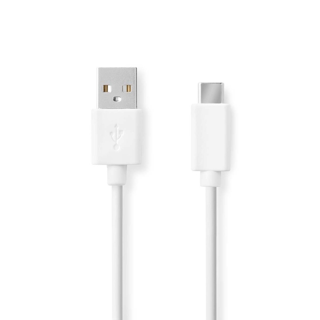 Nedis CCGB60600WT20 Usb-kabel Usb 2.0 Usb-a Male Usb-c™ Male 480 Mbps Vernikkeld 2.00 M Rond Pvc Wit Doos