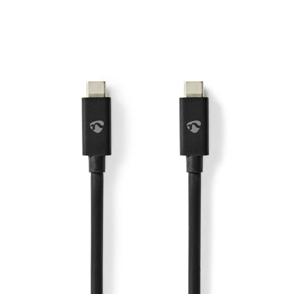 Nedis CCGB66040BK10 Usb-kabel Usb 4.0 Gen 3x2 Usb-c™ Male Usb-c™ Male 240 W 8k@60hz 40 Gbps Vernikkeld 1.00 M Rond Pvc Zwart Doos