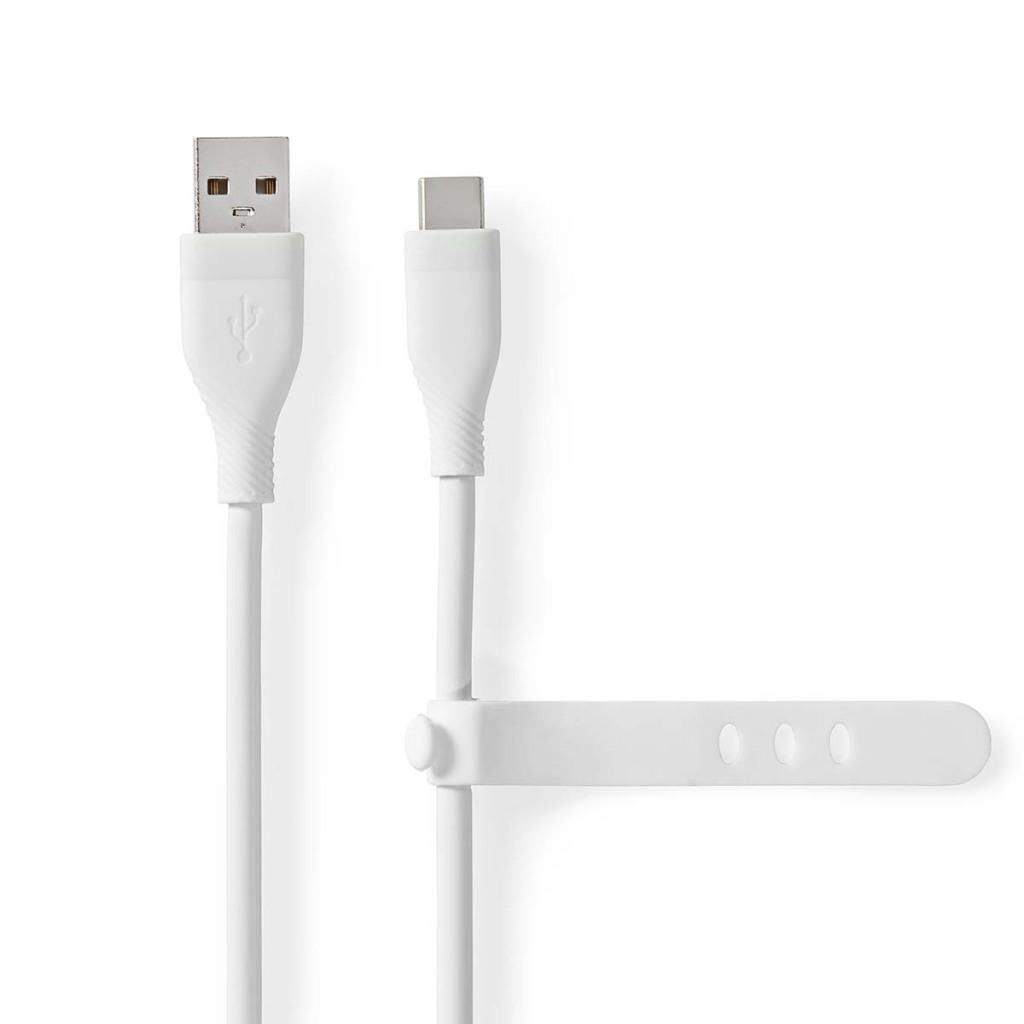 Nedis CCGB60800WT15 Usb-kabel Usb 2.0 Usb-a Male Usb-c™ Male 15 W 480 Mbps Vernikkeld 1.50 M Rond Silicone Wit Doos