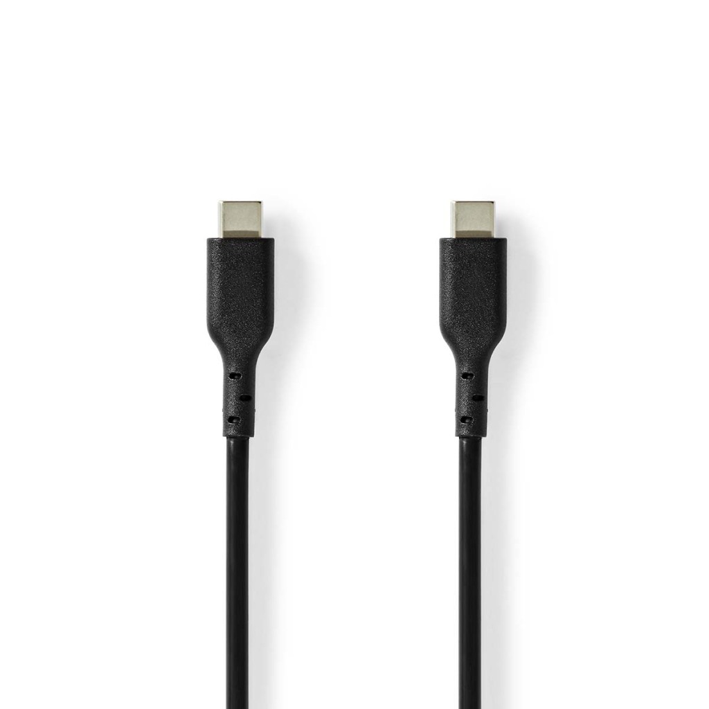 Nedis CCGL60710BK20 Usb-kabel Usb 2.0 Usb-c™ Male Usb-c™ Male 240 W 480 Mbps Vernikkeld 2.00 M Rond Pvc Zwart Label