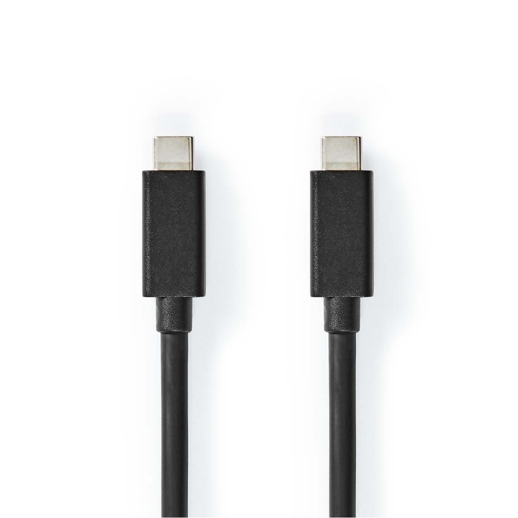 Nedis CCGL64020BK10 Usb-kabel Usb 3.2 Gen 2x2 Usb-c™ Male Usb-c™ Male 100 W 4k@60hz 20 Gbps Vernikkeld 1.00 M Rond Pvc Zwart Label