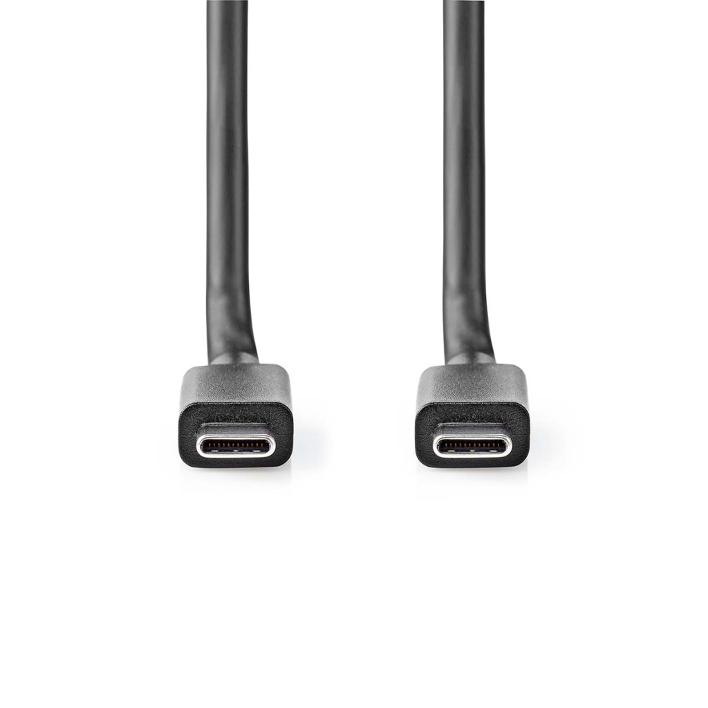 Nedis CCGB64020BK10 Usb-kabel Usb 3.2 Gen 2x2 Usb-c™ Male Usb-c™ Male 100 W 4k@60hz 20 Gbps Vernikkeld 1.00 M Rond Pvc Zwart Doos