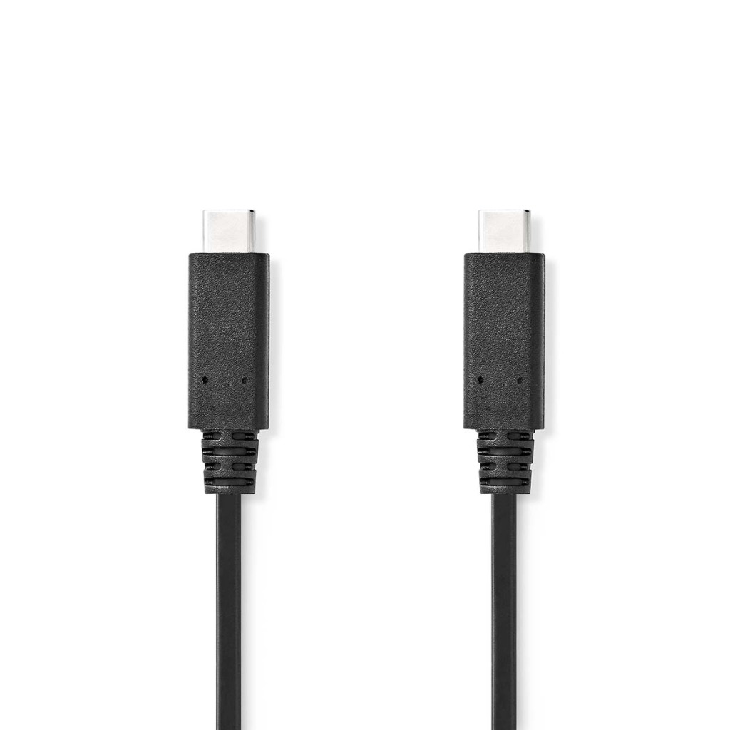 Nedis CCGL64750BK10 Usb-kabel Usb 3.2 Gen 2x2 Usb-c™ Male Usb-c™ Male 240 W 8k@30hz 20 Gbps Vernikkeld 1.00 M Rond Pvc Zwart Label
