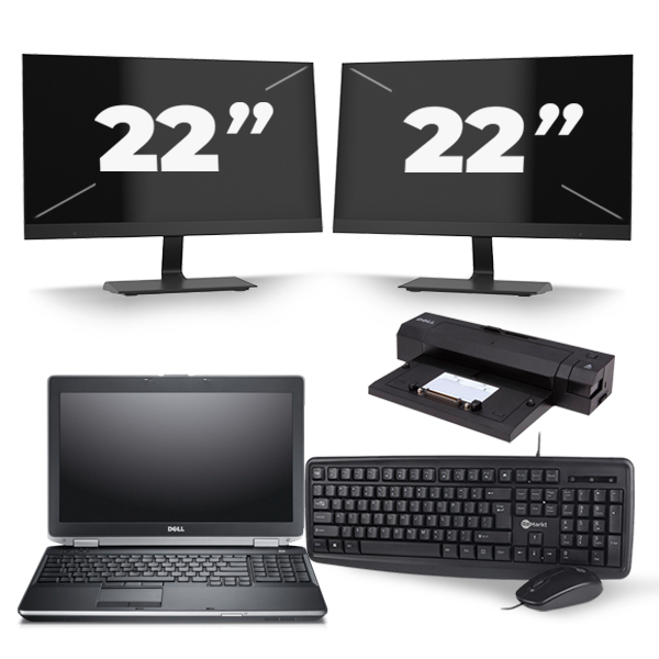 Dell Latitude E6530 - Intel Core i3-3e Generatie - 15 inch - 8GB RAM - 256GB SSD - Windows 10 + 2x 22 inch Monitor