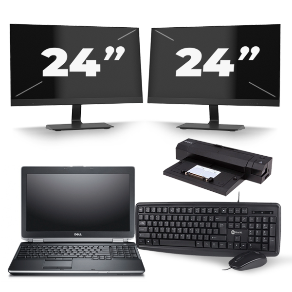 Dell Latitude E6530 - Intel Core i3-3e Generatie - 15 inch - 8GB RAM - 256GB SSD - Windows 10 + 2x 24 inch Monitor