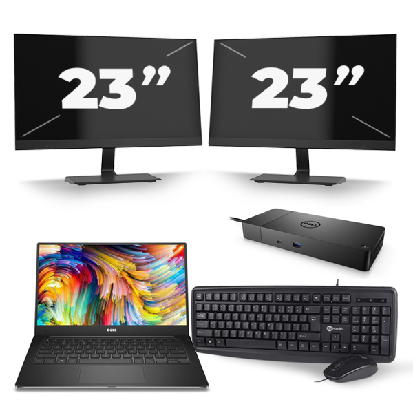 Dell Precision 5520 - Intel Core i5-7e Generatie - 15 inch - 16GB RAM - 256GB SSD - Windows 11 + 2x 23 inch Monitor