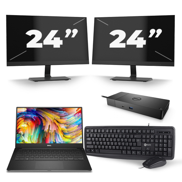 Dell Precision 5520 - Intel Core i7-7e Generatie - 15 inch - 16GB RAM - 256GB SSD - Windows 11 + 2x 24 inch Monitor