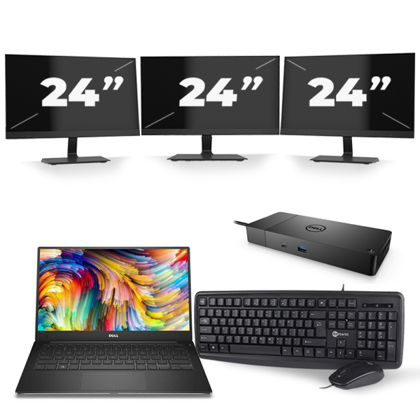 Dell Precision 5520 - Intel Core i7-7e Generatie - 15 inch - 16GB RAM - 256GB SSD - Windows 11 + 3x 24 inch Monitor