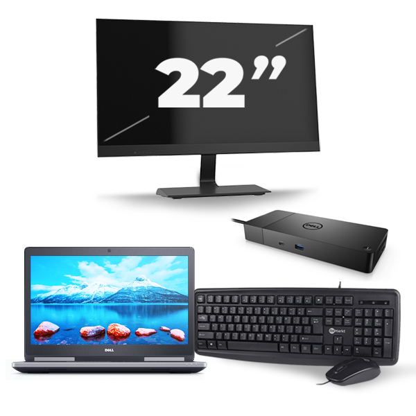 Dell Precision 7520 - Intel Core i7-7e Generatie - 15 inch - 16GB RAM - 256GB SSD - Windows 11 + 1x 22 inch Monitor