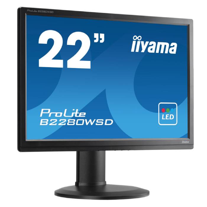 Iiyama ProLite B2280WSD - 22 inch - 1680x1050 - DVI - VGA - Zwart