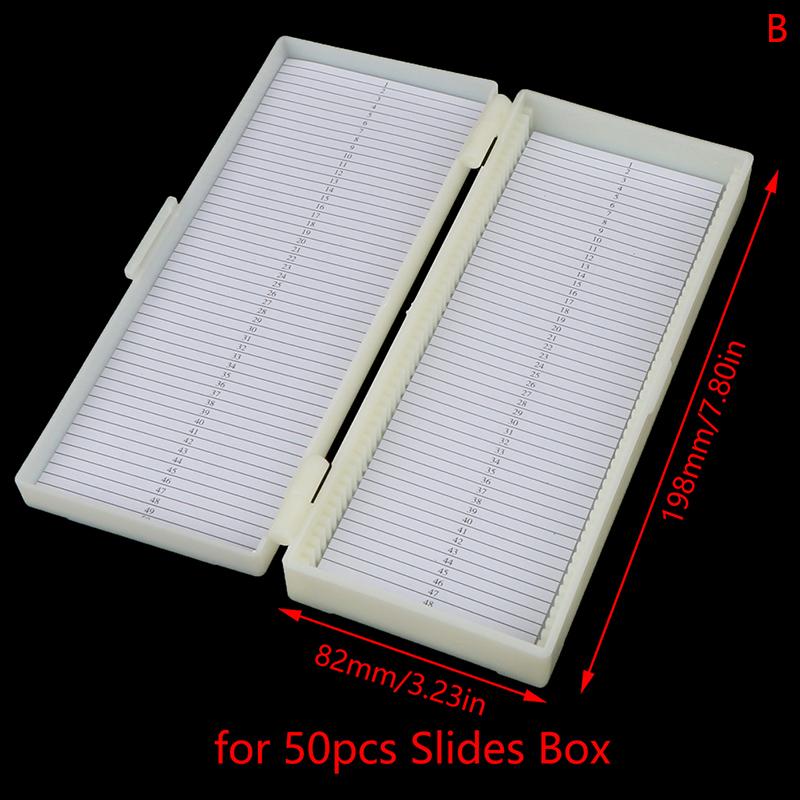 Huaren Plastic microscoopglaasjesdoos 25/50/100 stuks biologische plakjes bewaardoos houder voor voorbereide microscoopglaasjes B