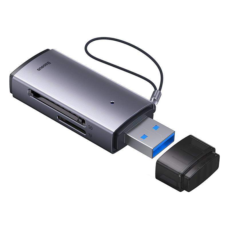 Baseus Kaartlezer USB C & USB3.0 naar SD Micro SD TF Geheugenkaart Apparaat 104 MB/s 2 TB Smart kaartlezer voor Laptop Accessoires USB-A  to SD/TF