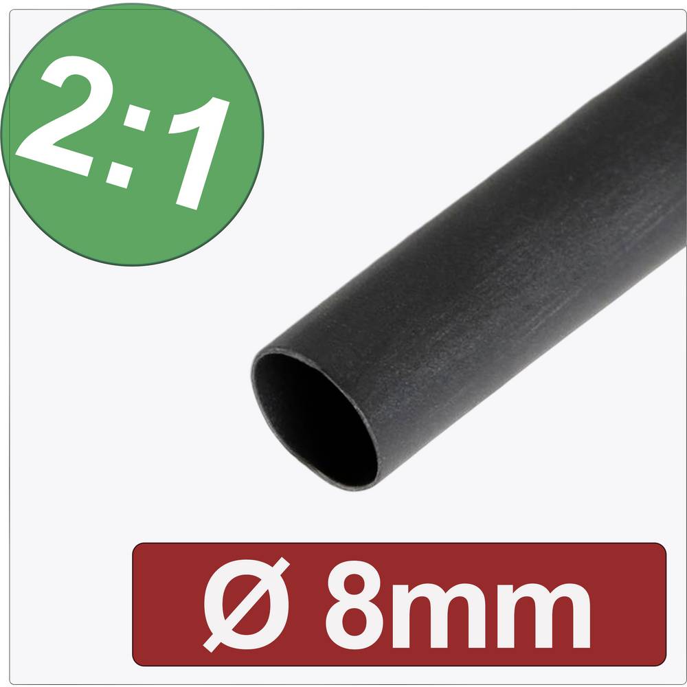 Quadrios 24CA265 Krimpkous zonder lijm Zwart 8 mm 4 mm Krimpverhouding:2:1 per meter