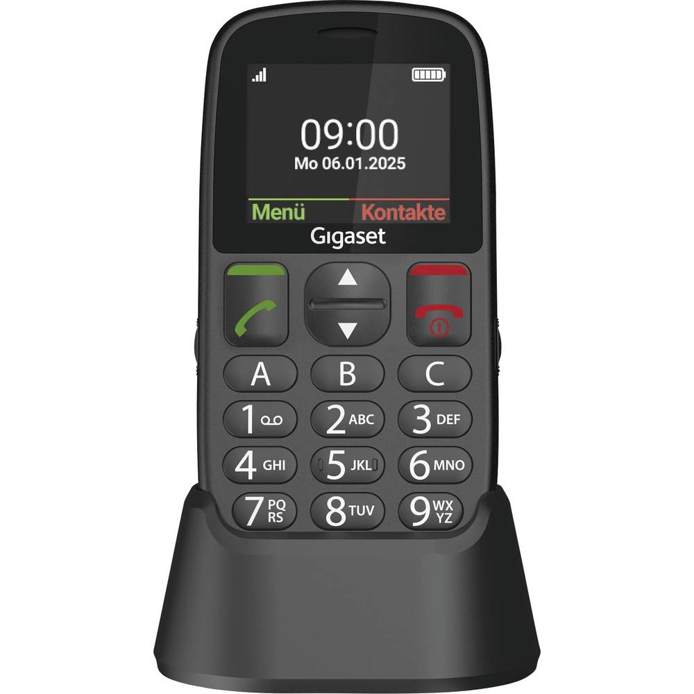 Gigaset GL395 Mobiele telefoon SOS-knop, Spatwaterdicht, Stofvrij Zwart