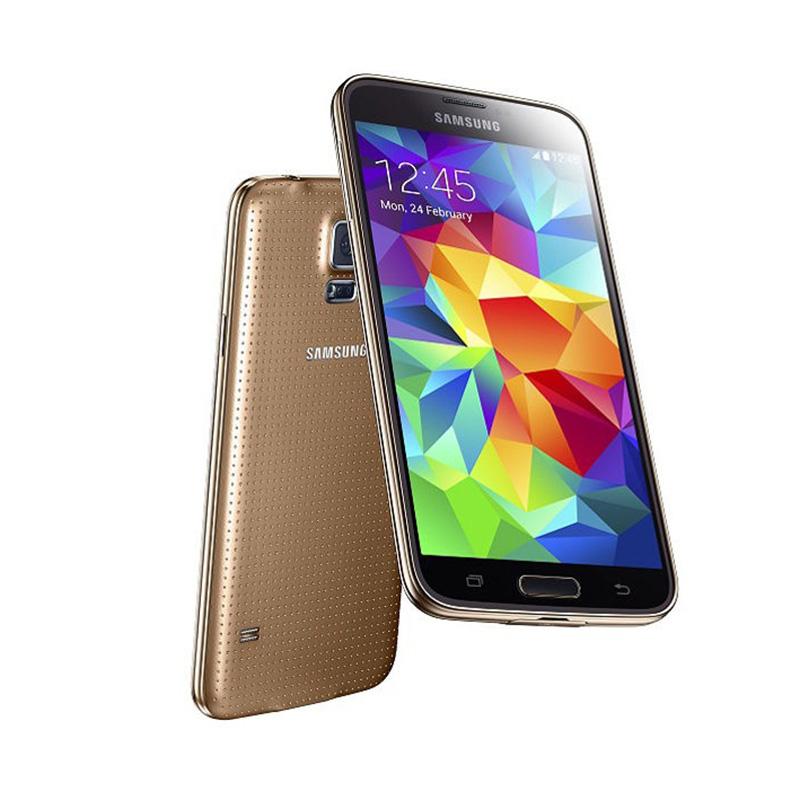 Samsung Gerenoveerde  Originele  Galaxy S5 G900F 4G 16MP 2GB RAM 16GB ROM Vingerafdruk mobiele telefoon simple set goud