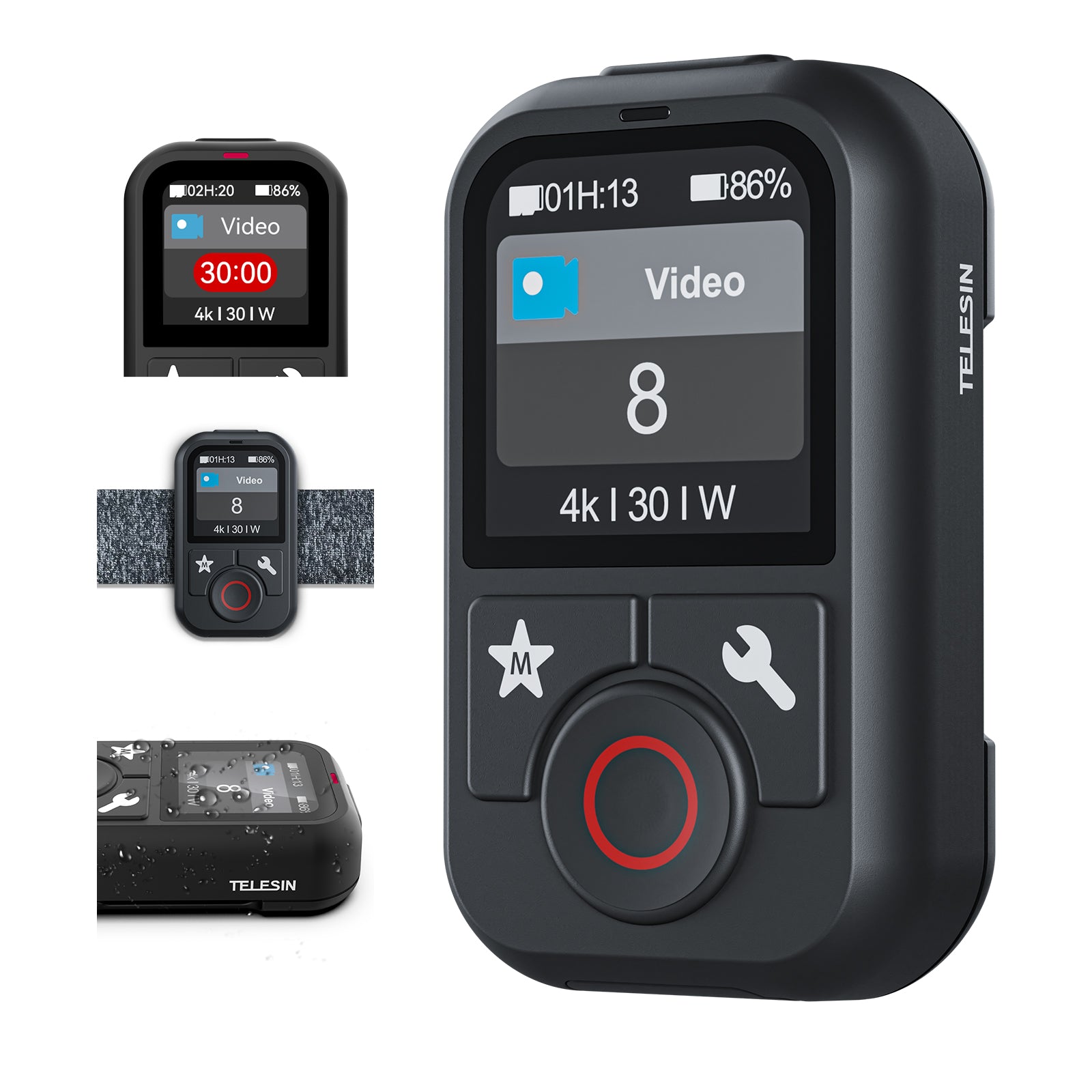 Telesin V2 Bluetooth remote voor GoPro 13/12/11/10/9/8/Max - Waterbestendig