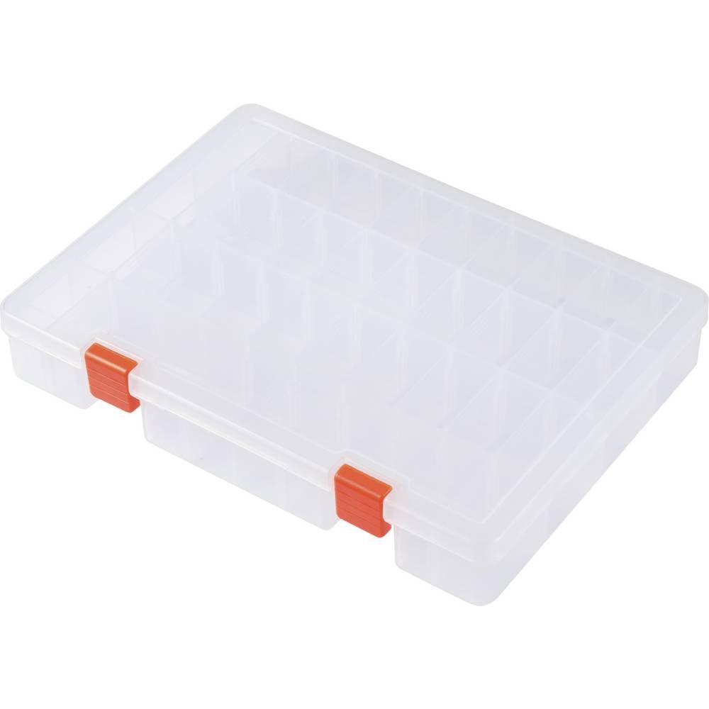 TRU COMPONENTS Assortimentsdoos (l x b x h) 250 x 190 x 40 mm Aantal vakken: 36 Variabele onderverdeling, Incl. handgreep Inhoud 1 stuk(s)