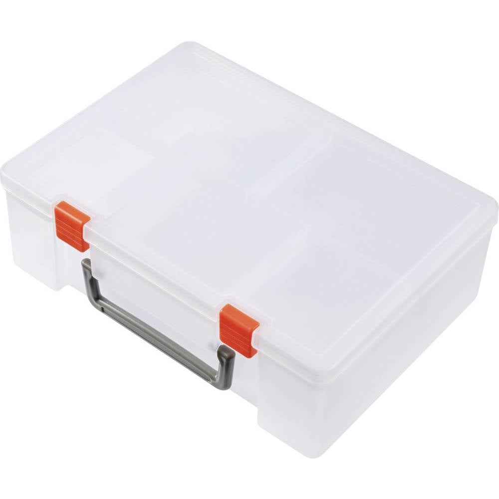 TRU COMPONENTS Assortimentsdoos (l x b x h) 250 x 190 x 80 mm Aantal vakken: 6 Variabele onderverdeling, Incl. handgreep Inhoud 1 stuk(s)