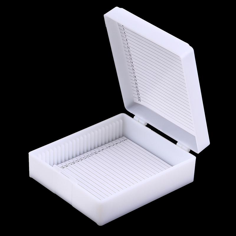 Anqin Kunststof microscoopglaasjesdoos, 25 stuks biologische plakjes, opbergdoos en houder ONE  SIZE