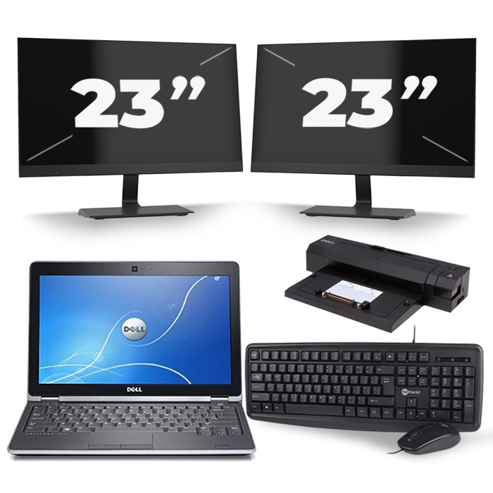 Dell Latitude E6230 - Intel Core i7-3e Generatie - 12 inch - 8GB RAM - 256GB SSD - Windows 10 + 2x 23 inch Monitor
