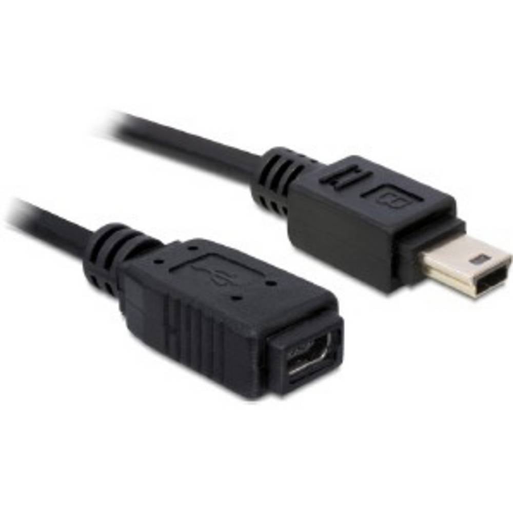 Delock USB-kabel USB-mini-B stekker, USB-mini-B bus 1.00 m Zwart 82667