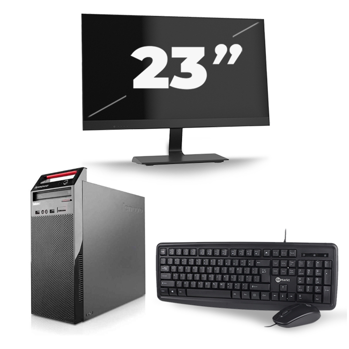 Lenovo ThinkCentre Edge 72 Tower - Intel Core i3-3e Generatie - 8GB RAM - 256GB SSD - Windows 10 + 1x 23 inch Monitor