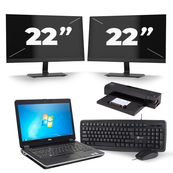 Dell Latitude E6440 - Intel Core i7-4e Generatie - 14 inch - 8GB RAM - 256GB SSD - Windows 11 + 2x 22 inch Monitor