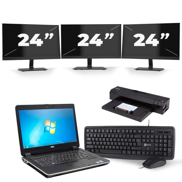 Dell Latitude E6440 - Intel Core i7-4e Generatie - 14 inch - 8GB RAM - 256GB SSD - Windows 11 + 3x 24 inch Monitor