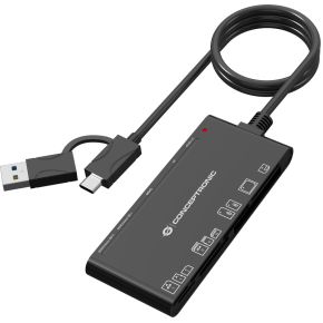 Conceptronic BIAN10B geheugenkaartlezer USB 3.2 Gen 1 (3.1 Gen 1) Type-A/Type-C Zwart