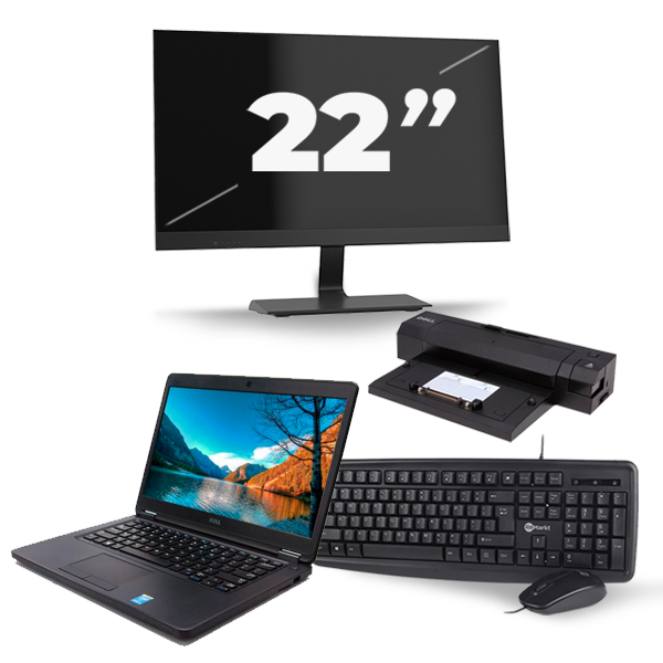 Dell Latitude E5450 - Intel Core i3-5e Generatie - 14 inch - 8GB RAM - 256GB SSD - Windows 11 + 1x 22 inch Monitor