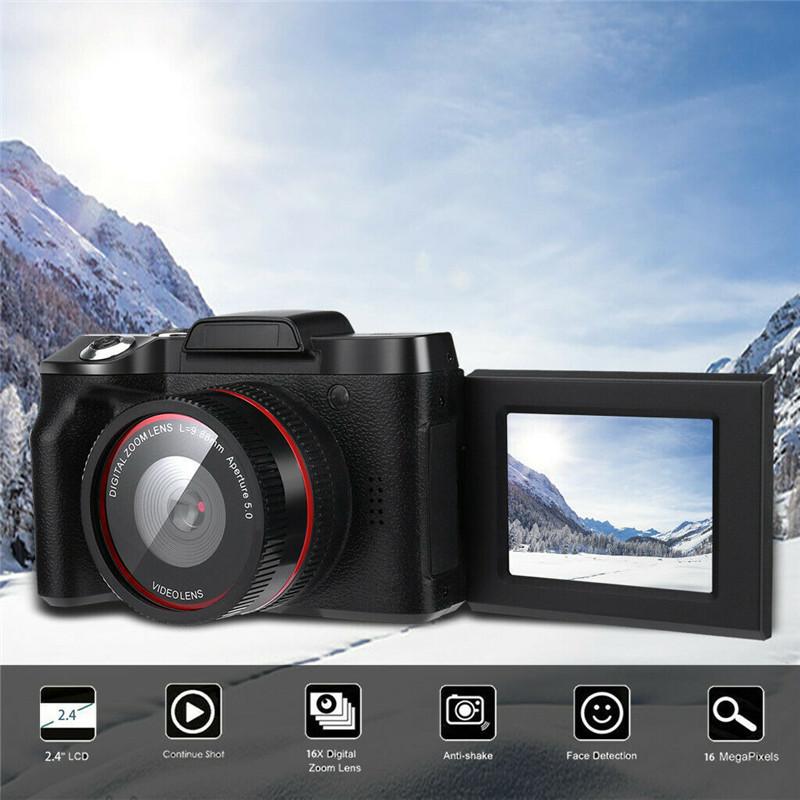 NailArt Digitale camera 2,4 inch TFT LCD-scherm Full HD 1080P 16MP-camera Professionele videocamera Camcorder zwart