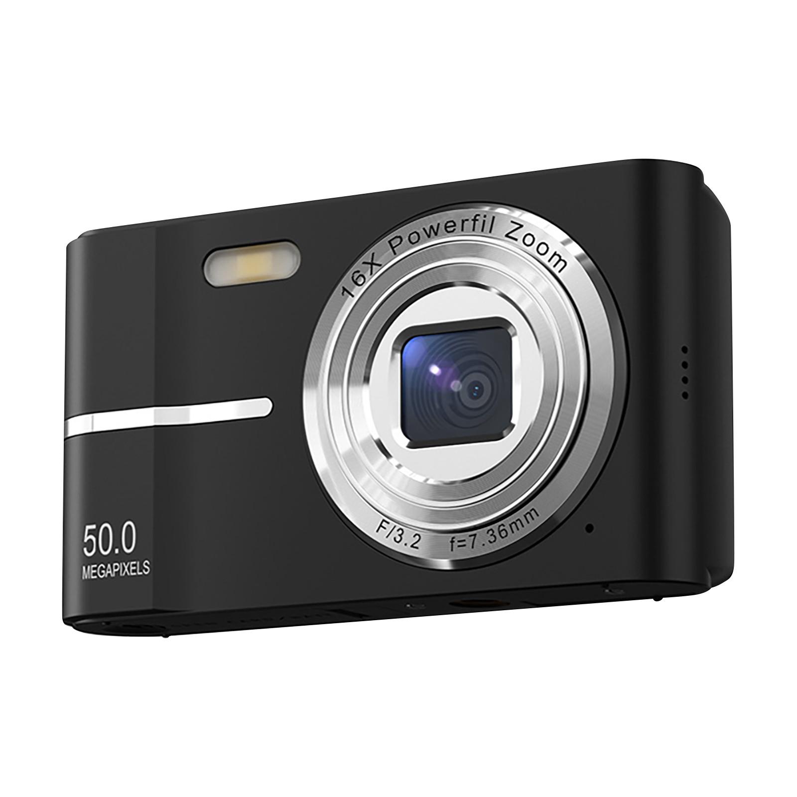 Dongfang HOME D Digitale camera, FHD 1080P, digitale punt, 50MP voor vloggen met 16x zoom, compact, klein voor kinderen jongens meisjes tieners studenten senioren One Size zwart
