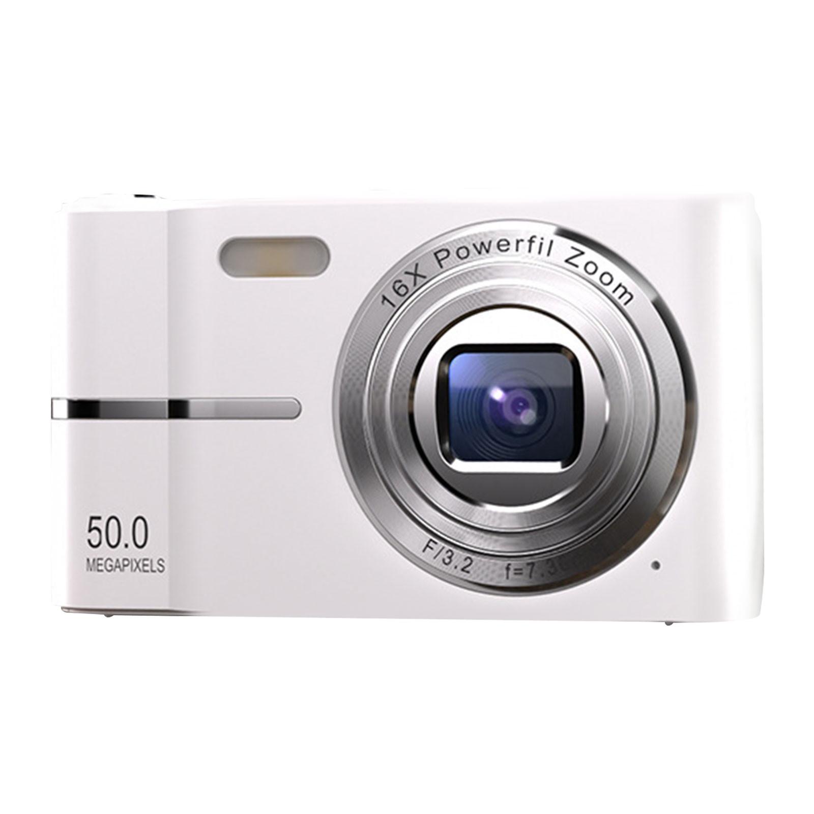 TOP HOME-002 Digitale camera, FHD 1080P, digitale punt, 50MP voor vloggen met 16x zoom, compact, klein voor kinderen jongens meisjes tieners studenten senioren One Size