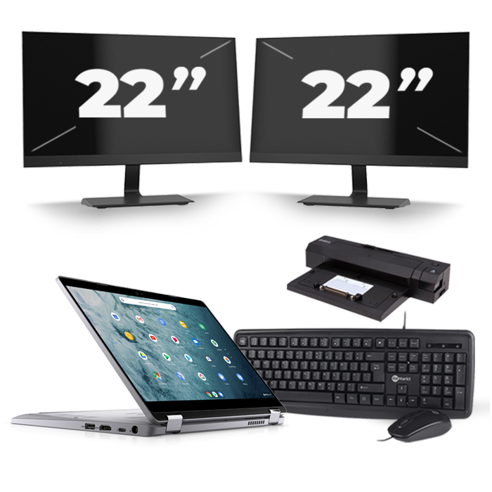 Dell Latitude 5300 2-IN-1 - Intel Core i5-8e Generatie - 13 inch - Touch - 16GB RAM - 256GB SSD - Windows 11 + 2x 22 inch Monitor