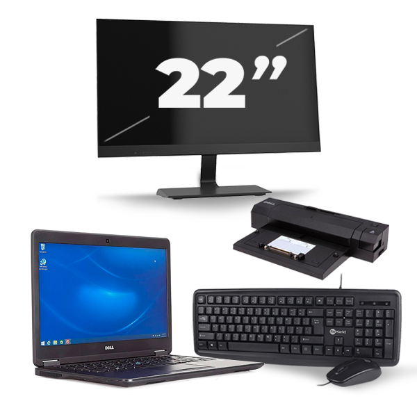 Dell Latitude E7450 - Intel Core i7-5e Generatie - 14 inch - 8GB RAM - 128GB SSD - Windows 11 + 1x 22 inch Monitor