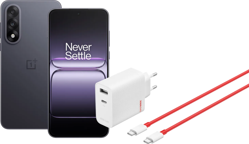 OnePlus Nord 5 256GB Zwart 5G +  SuperVOOC Oplader 80W met 2 Poorten + Usb C kabel