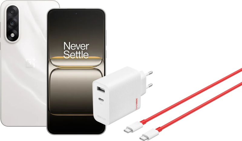 OnePlus Nord 5 256GB Wit 5G +  SuperVOOC Oplader 80W met 2 Poorten + Usb C kabel