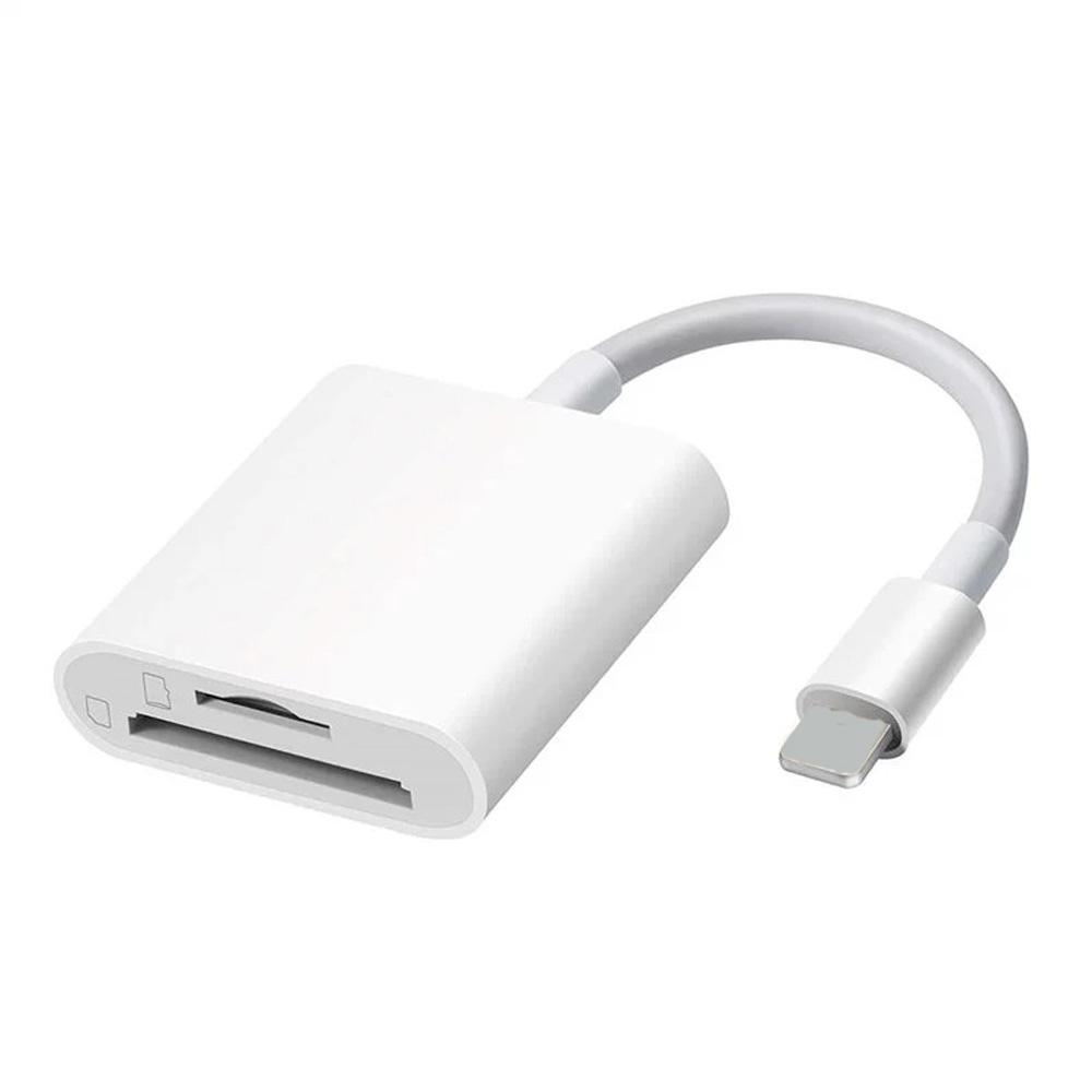 FONKEN 3 in 1 geheugenkaartadapter voor bliksem naar SD TF USB-kaartlezer OTG-dataconverter voor iPhone 13 Boven camera kaartlezers Lightning to TF+SD Card