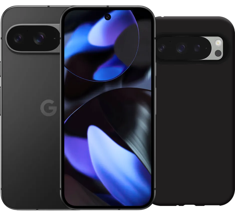 Google Pixel 9 256GB Zwart 5G + Just in Case Soft Design Back Cover Zwart