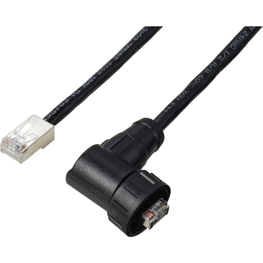 TRU COMPONENTS TC-E13T-MR5-MCD/NCA-0.5PV-S RJ45 haakse mannelijk IP67 (schroefdraad) kabel CAT5e 0,5 m TC-13543636 Aantal polen (sensoren) 8 Zwart 1 stuk(s)