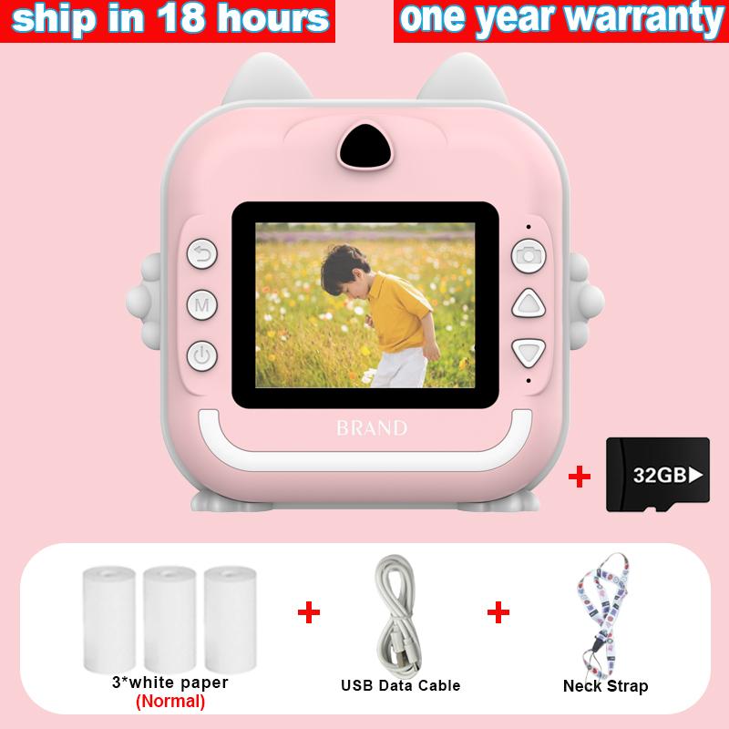 Greentiger smart watch Instant Print Foto Kindercamera Mini Thermische Printer Video Digitale Kindercamera Voor Fotografie Educatief Speelgoed Cadeau roze