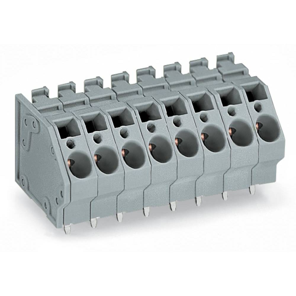 WAGO 745-307 Veerkrachtklemblok 6.00 mm² Aantal polen 7 Grijs 40 stuk(s)