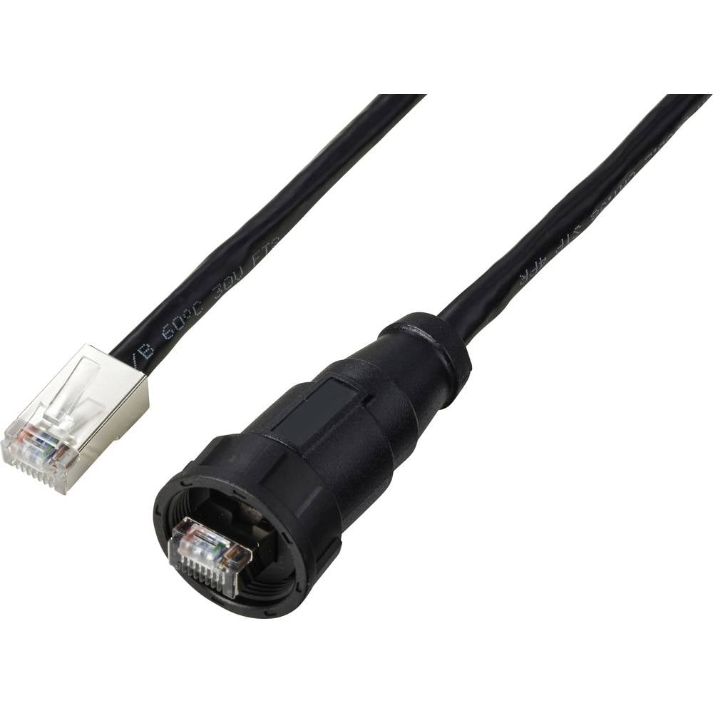 TRU COMPONENTS TC-E13T-MR5-MCA/NCA-0.5PV-S RJ45-kabel met rechte, IP67 (schroefdraad), CAT5e, 0,5 m. TC-13543628 Aantal polen (sensoren) 8 Zwart 1 stuk(s)