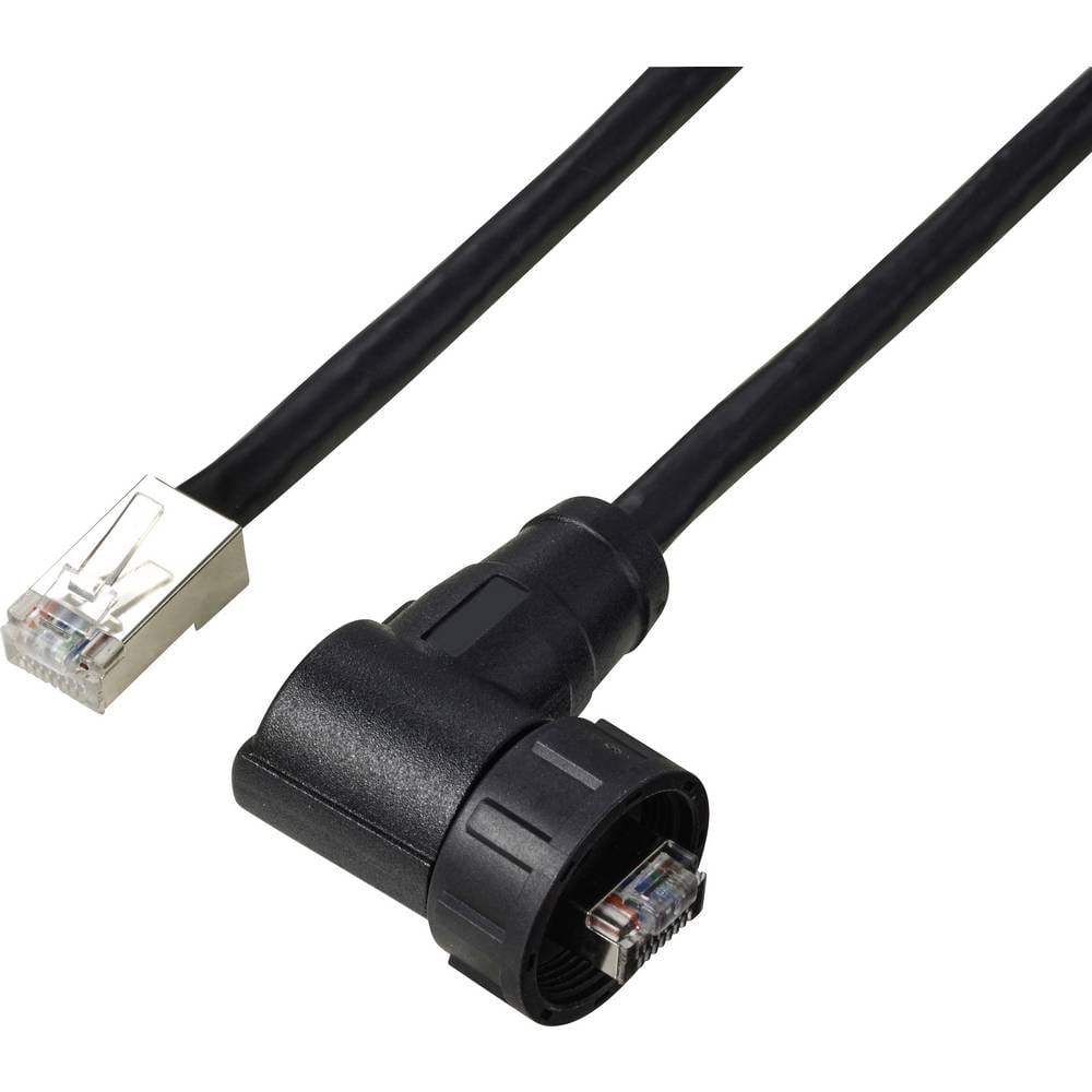 TRU COMPONENTS TC-E13T-MR6-MCD/NCA-0.5PV-S RJ45 haakse mannelijke IP67 (schroefdraad) kabel CAT6A, 0,5 m. TC-13543640 Aantal polen (sensoren) 8 Zwart 1 stuk(s)
